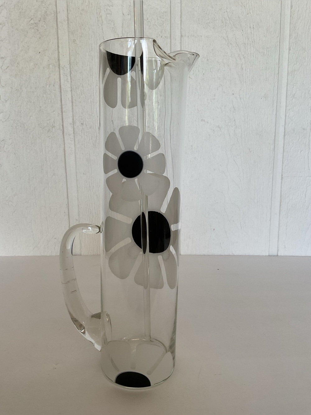 Daisy Glass Water or Martini Pitcher
